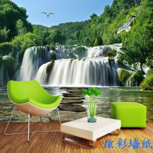 3D landscape painting nature scenery TV background wall decoration mural wallpaper living room film and television wall