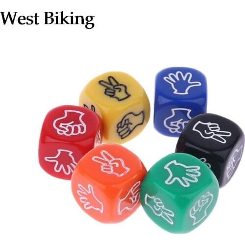 6pcs/set Funny Drinking Game Dice Rock Paper Scissors Finger-guessing Gambling Game Toys 6-Side 20mm