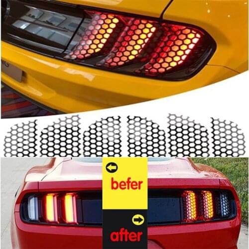 6pcs Car Taillight PVC Sticker Reflective Rear Light Decoration Decal Cover For Ford Mustang 2015 2016 2017 Accessories