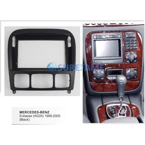 9 inch Car Fascia Radio Panel for MERCEDES BENZ S klasse (W220) 1998-2005 Dash Kit Install Facia Console Bezel Adapter 9inch