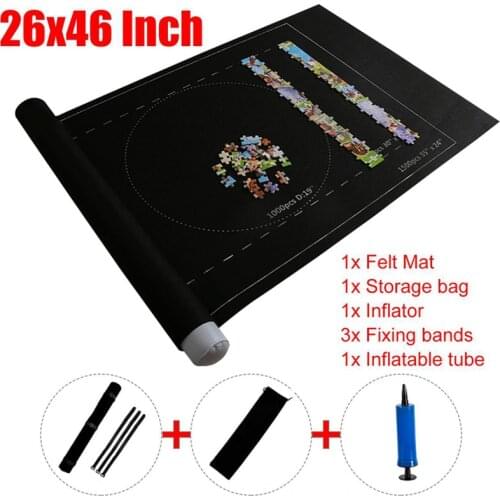 Large Puzzles Mat Square Shaped Puzzle Roll Felt Play Mat At Home Portable Blanket Travel Storage Bag Puzzle Collection Felt