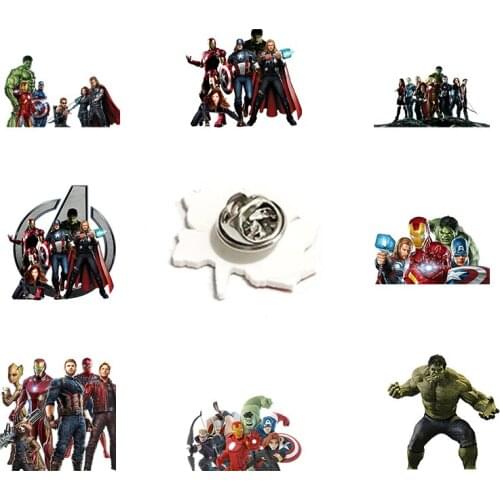 Disney Marvel Avengers Acrylic Cartoon Lapel Pins Epoxy Resin Anime Badges Brooches Boys Men Fashion Accessories Jewelry XDS423