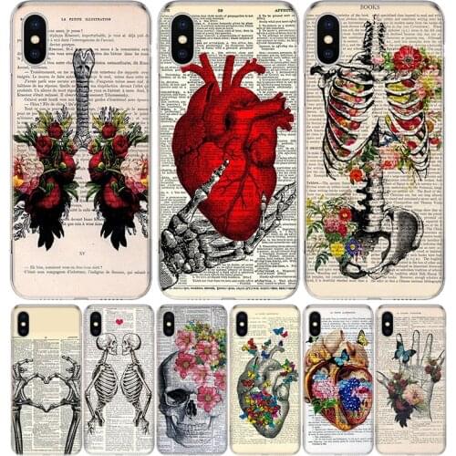 Human anatomy organ Cover Phone Case For Iphone 11 12 Mini Pro 7 6 X 8 6S Plus XS MAX + XR 5S SE 10 9 Art TPU Coque Capa Shell