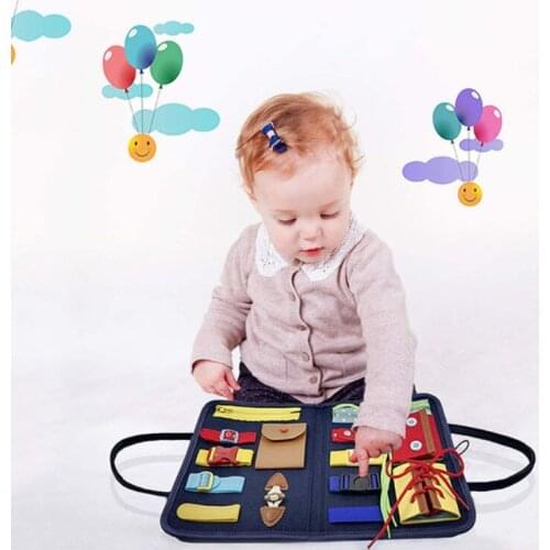 Baby Busy Board Buckle Training Essential Educational Sensory Board For Toddlers Intelligence Developing Montessori Puzzle Toys
