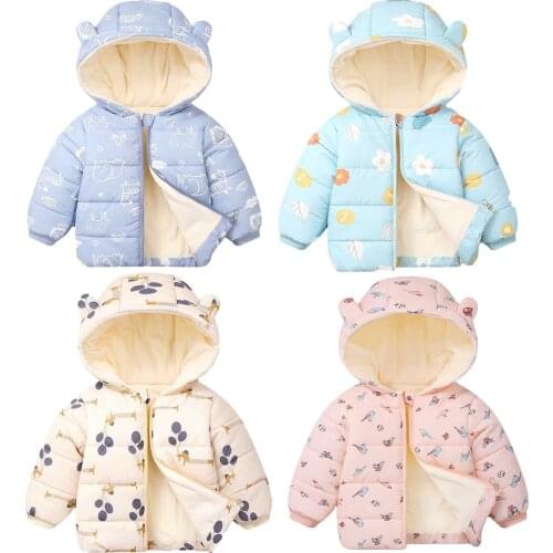 Cold Winter Baby Kids Jackets Thick Down Coats For Girls Outerwear Plus Velvet Toddler Boy Jacket Spring Hooded Coat1 2 3 4 5 Y