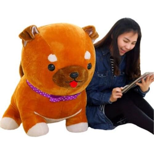 Fancytrader Giant Stuffed Plush Dog Toy Big Realistic Cartoon Animal Dog Model Brown Grey Beige Nice Baby Gift 31 inches 80cm