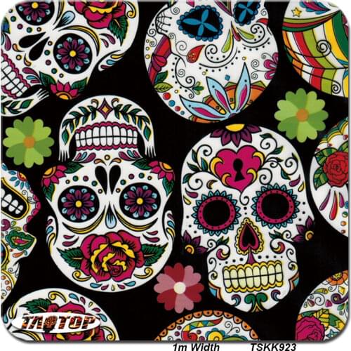 ITAATOP TSKK923 1M * 10M Skull Flower Hydro Dipping Hydrographics Film Water Transfer Printing Film