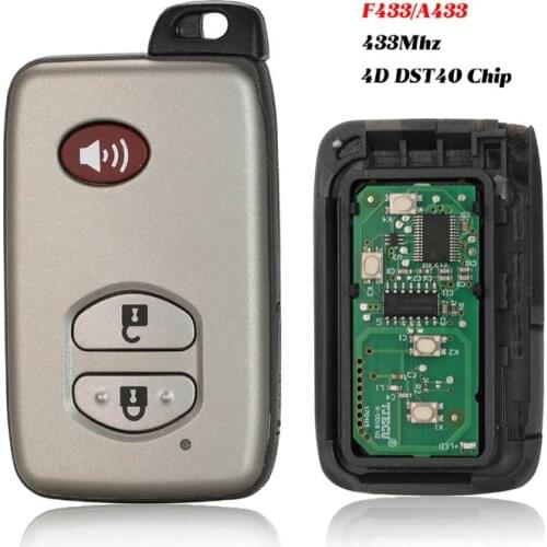 Jingyuqin F433/A433 Remote 3B Control Car Smart Key Case For Toyota Camry Land Cruiser Key 433MHZ 4D+DST40 CHIP