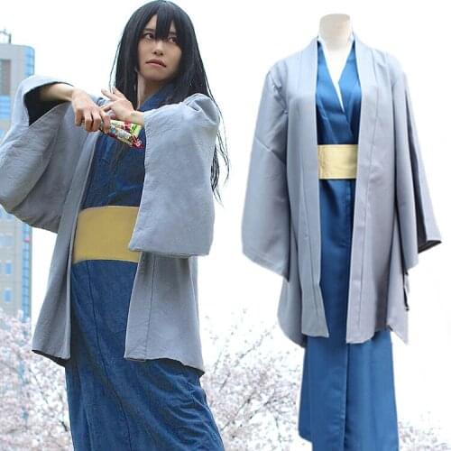 Anime Gintama Gin Tama Silver Soul Katsura Kotarou Cosplay Costume COS Cloth Full Set