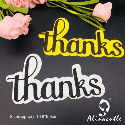 Metal Cutting Die Cut Letters Thanks Shadow Die Scrapbooking Paper Craft Handmade Card Punch Art Cutter Die Cut Alinacutle