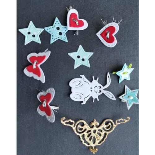 Heart-shaped, star-shaped, butterfly, rabbit, photo frame lace combination metal cutter mold paper crafts scrapbook card DIY