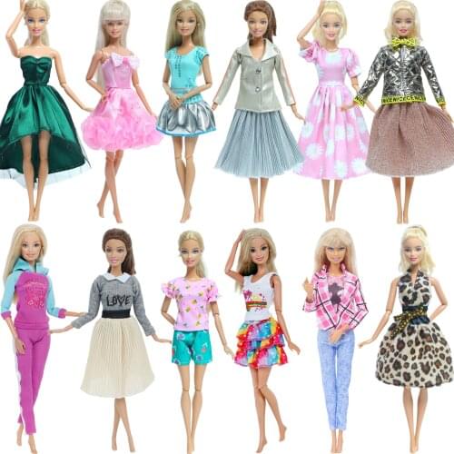 Fashion Doll Dress Outfit Casual Wear Handmade Girl Clothing Skirt Accessories Clothes for Barbie Doll DIY Dollhouse Baby Toys