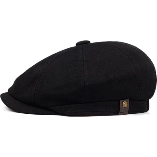 Fashion solid color four-color beret cap outdoor leisure octagonal hat men and women spring and autumn warm hats