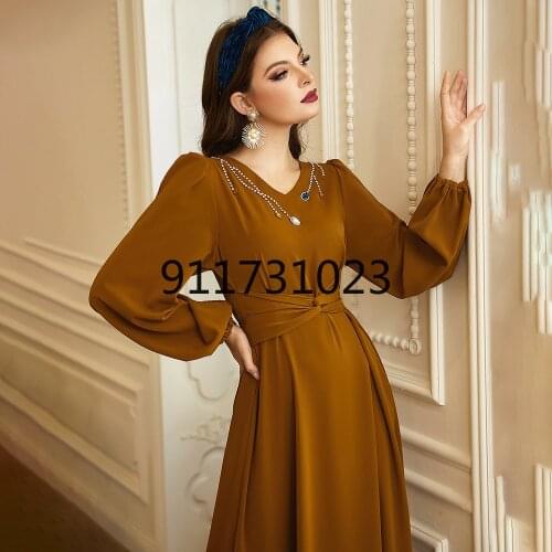 Muslim Dubai Abaya Islamic Clothes For Women Kaftan Dress Long Sleeve Kimono Evening Gowns 2021 Eid Mubarak Ramadan Djellaba