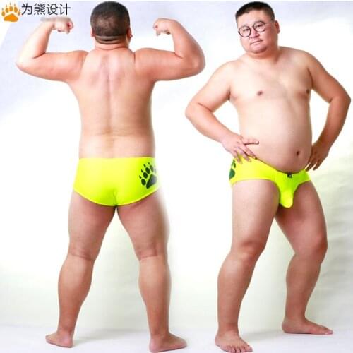 Arrival Bear Claw Plus Size Mens Bulge Enhancing Briefs Gay Bear Shorts Penis Sheath Underwear Red/Light Blue/Neon Yellow
