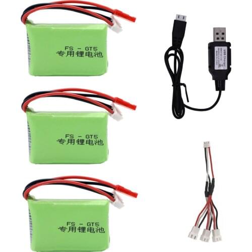 7.4V 1500mah Lipo Battery and charger set for Flysky FS-GT5 2.4G 6CH Transmitter for Remote Control Car Boathelicopter toy parts
