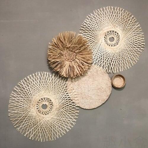 Wall Decoration Straw Rattan Nordic INS Straw Home Stay Handmade Hay Pendant Painting Aesthetic Room Decor Wall Hanging Decor