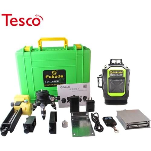 Fukuda Newest 4D laser level 16 lines 515 NM Green laser level Automatic Self Leveling 360 Vertical & Horizontal Tilt & Outdoor