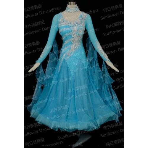 New Lady Ballroom Dance Dresses Standard Stage Costume Performance Womens,Smooth Ballroom Dress,Modern Waltz Tango,Sunflower