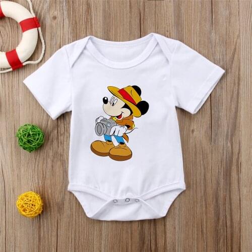 Baby Clothes Infant Newborn Summer Short Sleeve Jumpsuit Harajuku Disney Cartoon Print Cute Baby Boys Girls Clothes Dropship