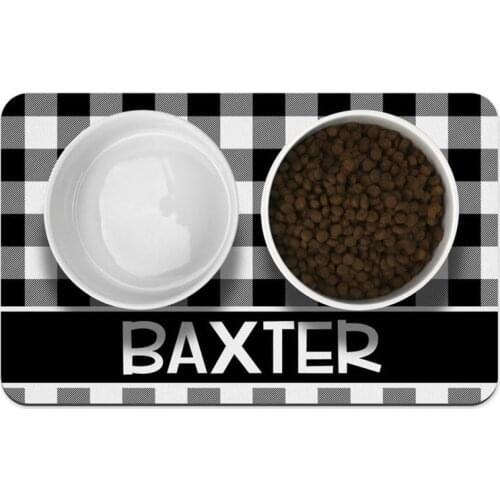 Gift For Pet Dog Placemat Cat Placemat PU Leather Waterproof Pet Placemat Customize Name Pet Cat Dog Drinking Feeding Placemat