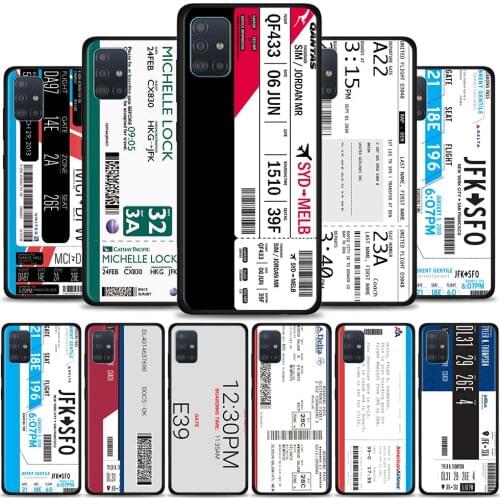 Boarding Pass Ticket label Phone Cover For Samsung Galaxy A72 A91 A51 A71 5G A21s A11 A31 A41 A12 A02s Silicon Back Soft Coque