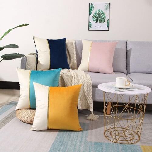 Luxury Design Patchwork Velvet Cushion Cover 45x45 Throw Pillow Cover Sofa Decor Pillow Case Decorative Pattern Cushion Covers