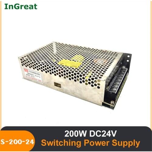 AC 110V-220V DC S-200-24 Switching Power Supply DC 24V 200W for Stepper Motor / Closed Loop Stepper Motor Source Power