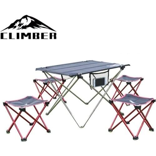 New Store Camping Foldable Chair & Stool Aluminum Alloy Outdoor Picnic DIY Chair and Table Desk Lightweight BBQ Fishing Tools