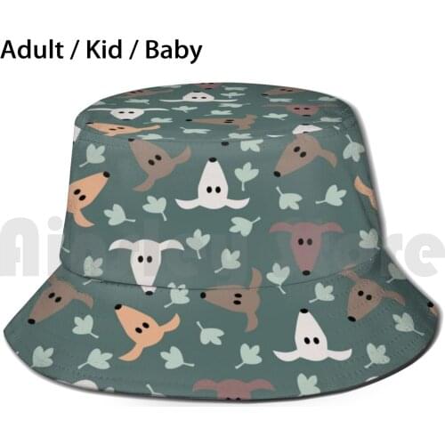 Sighthound Heads Sun Hat Foldable UV Protection Galgo Sloughi Azawakh Greyhound Sighthound Hund Windhund Malerei