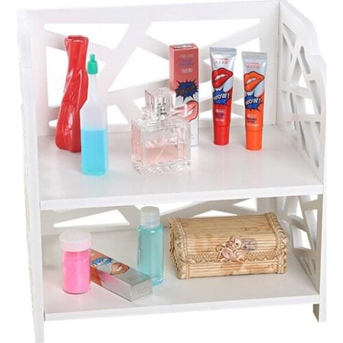 DIY Handmade Wood Storage Boxes White Household Storage Racks Simple Cosmetic Storage Case Phone Racks Wood Shelf Rack