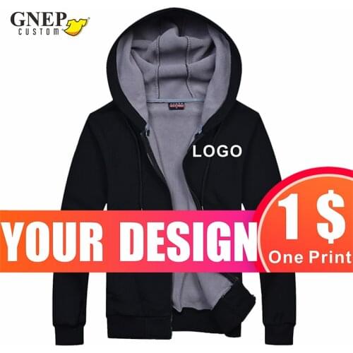 Zipper Hoodie Custom Sweet Couple Shirt Can Print Exclusive Logo Fashion Solid Color Plus Velvet Warm Jacket GNEP2020 New Trend