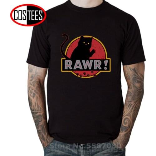 Tatooine Funny I Love you cat T shirt Rawr Cat Paw Cool Tee Tops Humor Cartoon Graphic Print Clothes Black Murderous Cat T-shrit
