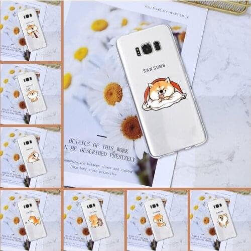 Back Cover For Samsung Galaxy S8 S9 Plus S5 S6 S7 Edge Cute Dog Kawaii Shiba Inu Phone Case Silicone For Samsung Note 9 8 5 4