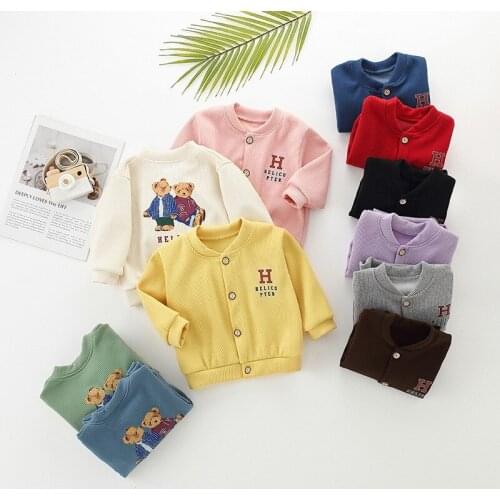 1-6 Years Old Designer Brand Clothes Kids Cardigan Coat 2021 Autumn Baby Boys Girls Knitwear Coats Childrens Jackets Clothing