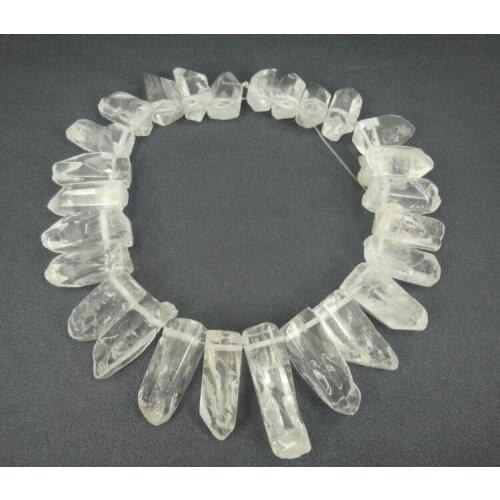1Strand White Crystal Point Pendat Dream Stone Gems Freedom Shape Jewelry Making Connector Suppliers Crafts Necklace