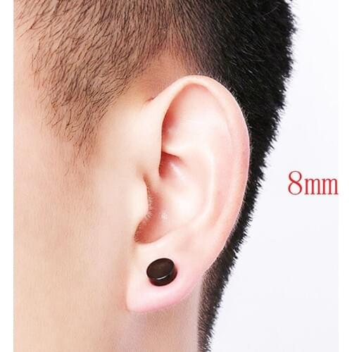 1 Pair Magnet Stud Earrings 6/8/10/12mm Round Shape No Ear Hole Stud Earrings For Women And Men Jewelry Fashion 3 Colors
