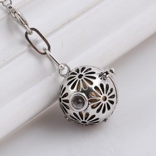 Fashion Wholesale Vintage Silver Nice Voice Ringing Ball Pendant Necklace Women With Chain