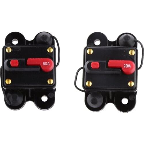 12V 24V Inline Auto Circuit Breaker 80A+200A AMP Manual Reset Car Stereo Audio Fuse Holder