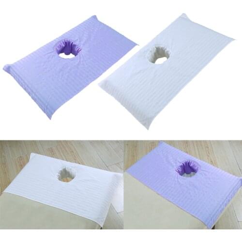 2x Quality Cotton Beauty Massage SPA Treatment Bed Table Cover Sheets with Hole for Salon SPA