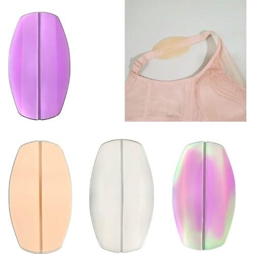 3 Pairs Women Decompression Silicone Bra Strap Cushions Holder Neon Colored Non-Slip Pliable Shoulder Protectors Pads