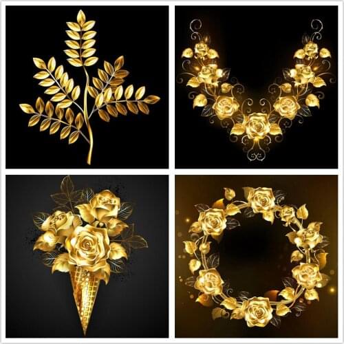 Full Diamond Painting Cross Stitch Mosaic Yellow Flower 5D Diy Square Round Stone Bead Drill 3d Embroidery Rhinestone Gift BK