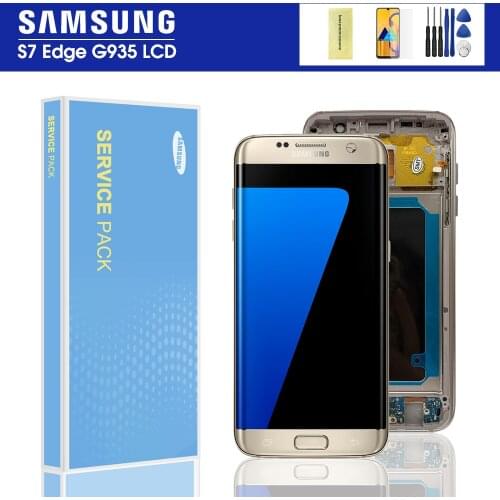 AMOLED 5.5" S7Edge LCD For Samsung Galaxy S7 Edge Screen G935 G935F SM-G935F LCD Display Touch Digitizer Assembly With Frame