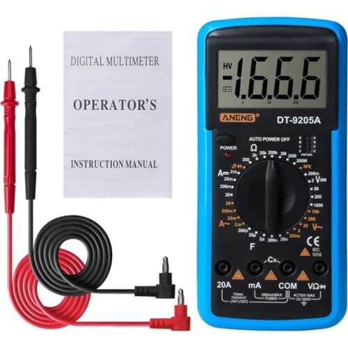 ANENG 9205A High-Precision Multi-Function Universal Meter Electrician Test DC Voltage and Current Meter Blue