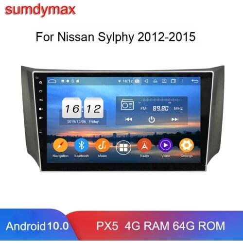 PX5 octa core 4g ram 64g rom two din android 10 car multimedia player For Sylphy B17 sentra 2012-2015 gps glonass autoradio wifi