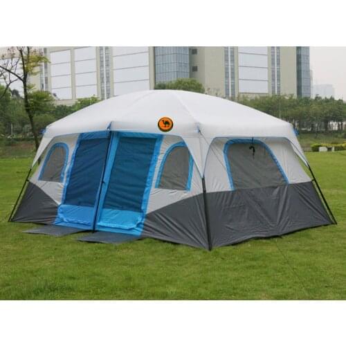 New Pattern 2 Bedrooms High Quality Large Space 6 8 10 12 Ershiyiting People Big Outdoor Travel Family Camping Tent
