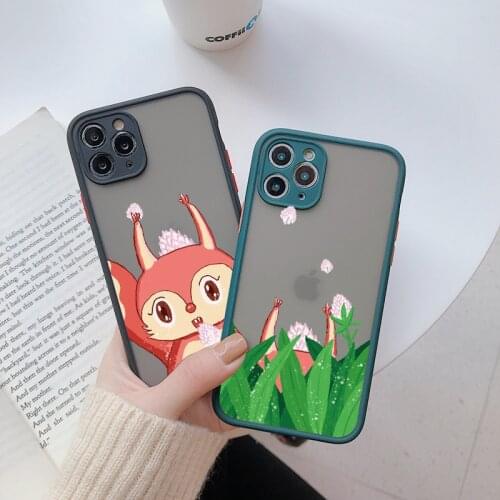 Animal Squirrel Pattern Phone case for iphone 12 11 Pro Max 6s 7 8 Plus SE 2020 X XS MAX XR Hard Matte Back Shockproof Covers