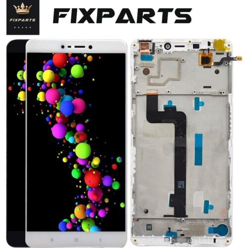 Black NEW for 6.44" Xiaomi Mi MAX LCD Display Touch Screen Digitizer With Frame Replacement Parts for Xiaomi Mi MAX 2 Prime LCD