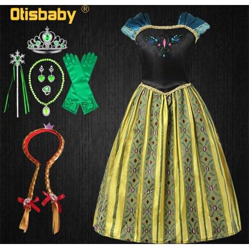 Kids Anna Dress Up Carnival Halloween Child Elsa Costume Princess Anna Elza Dress for Girls Fantasia Infantil Christmas Clothes