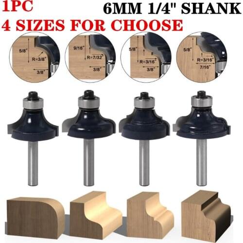 1pc 1/4" 6mm Milling Cutter Router Bit Wood Cutter Carbide Mill Woodworking Trimming Engraving Carving Cutting Tools